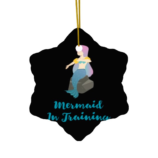 Mermaid in Training Funny Water Wings Swimming Ceramic Ornaments