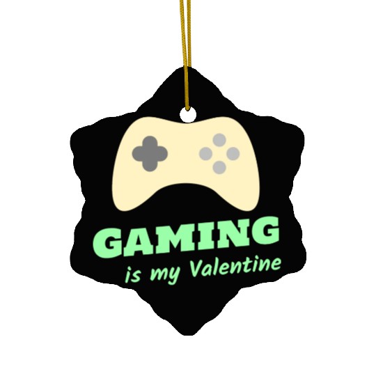 Gaming Is My Valentine Light Green Ceramic Ornaments