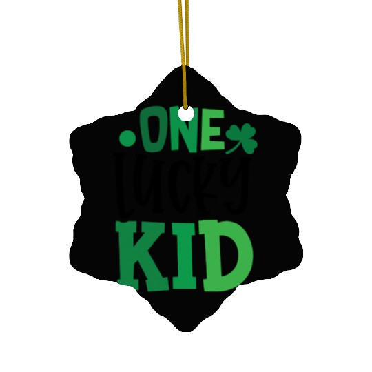 One Lucky Kid Clover Shamrock Irish Ireland Ceramic Ornaments