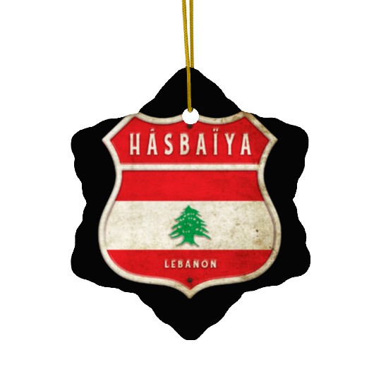 Hasbaiyya Lebanon coat of arms flags design Ceramic Ornaments