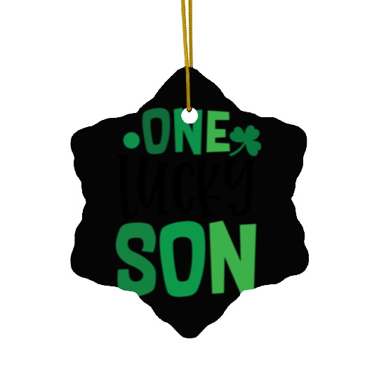 One Lucky Son Clover Shamrock Irish Ireland Ceramic Ornaments