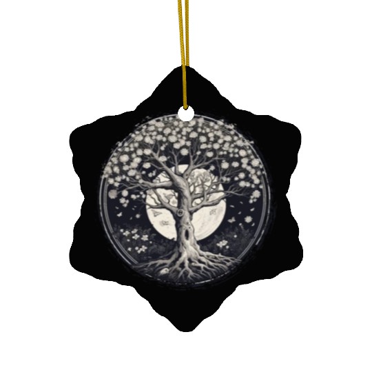 White Tree of Life Ceramic Ornaments