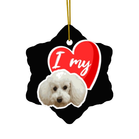 Cute poodle design makes the hearts beat faster Ceramic Ornaments