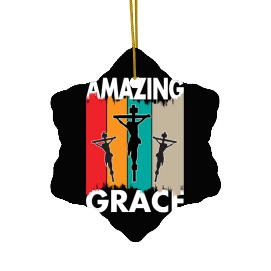 Amazing Grace Love Jesus Christian Christmas Ceramic Ornaments