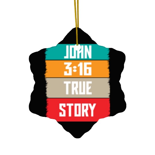 John 3:16 Lve Jesus Christian Christmas Ceramic Ornaments