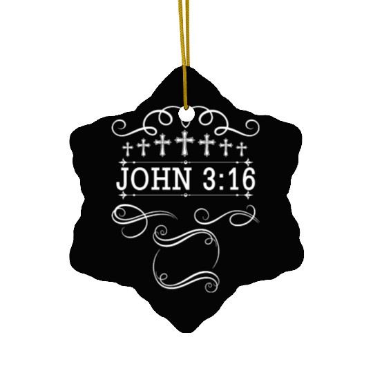 John 3:16 Love Jesus Christian Christmas Ceramic Ornaments