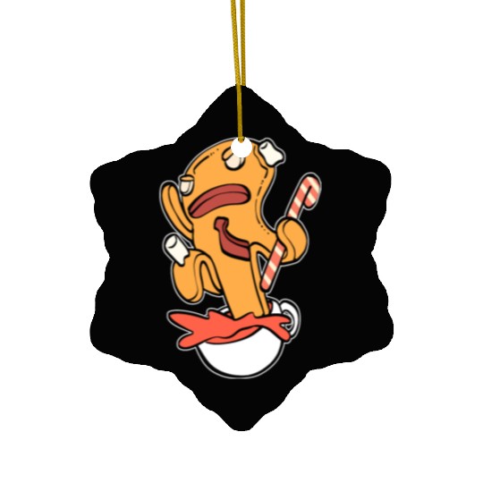 Gingerbread Splash Coffee Lover ANd Morning Person Ceramic Ornaments