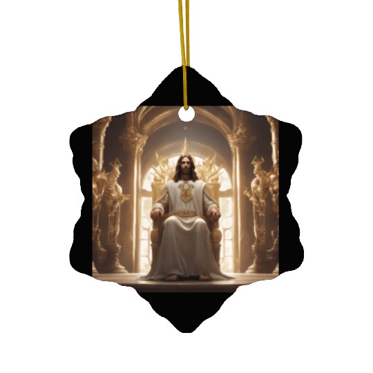 Jesus is king Ceramic Ornaments