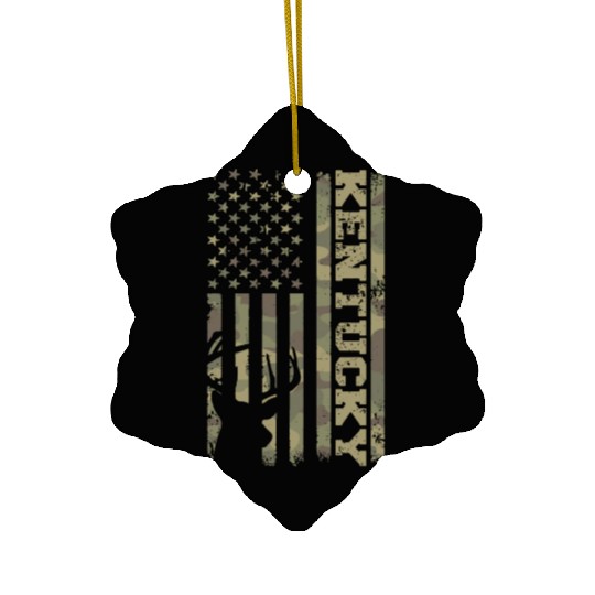 Kentucky Deer Hunter Ceramic Ornaments