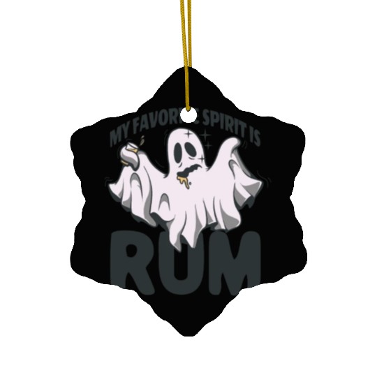 My Favorite Spirit Is Rum Halloween Rum Ghost Ceramic Ornaments