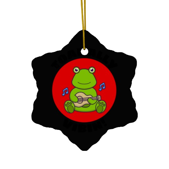Toadally Vibin Toad Pun Ceramic Ornaments