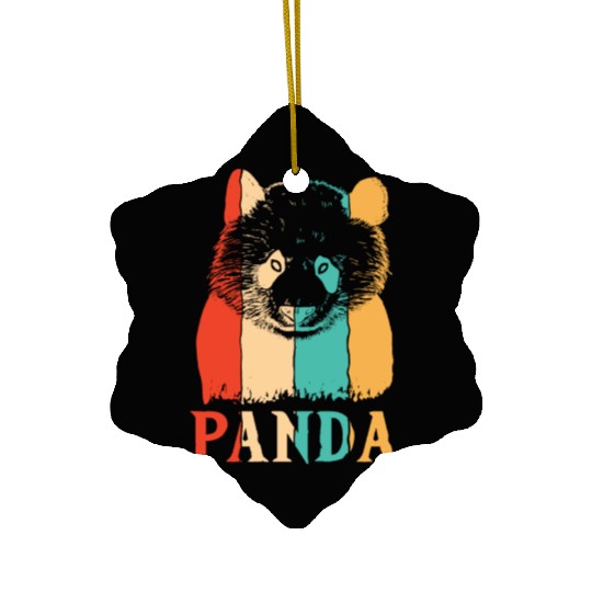 Retro Panda Bear Friend Ailuropoda Melanoleuca Ceramic Ornaments