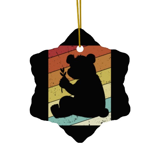 Retro Panda Bear Ailuropoda Melanoleuca Friend Ceramic Ornaments