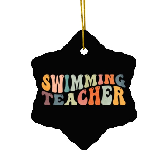 Groovy Swimming Teacher Swimmer Swim Coach Ceramic Ornaments