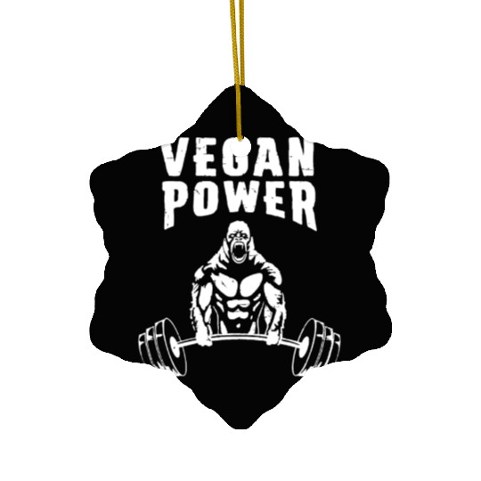 Vegan Power Gorilla Bodybuilding Gym Workout Ceramic Ornaments