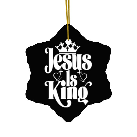 Jesus Is King Love Jesus Christian Christmas Ceramic Ornaments
