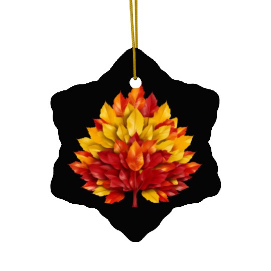 Autumn in Spain: Yellow-Red Leaves Reflecting the Ceramic Ornaments