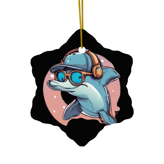 funny dolphin Ceramic Ornaments