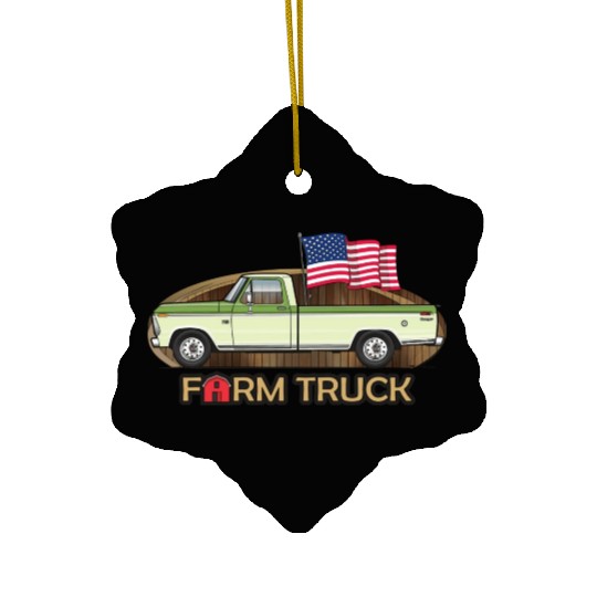 Farm Truck Light Green Ceramic Ornaments