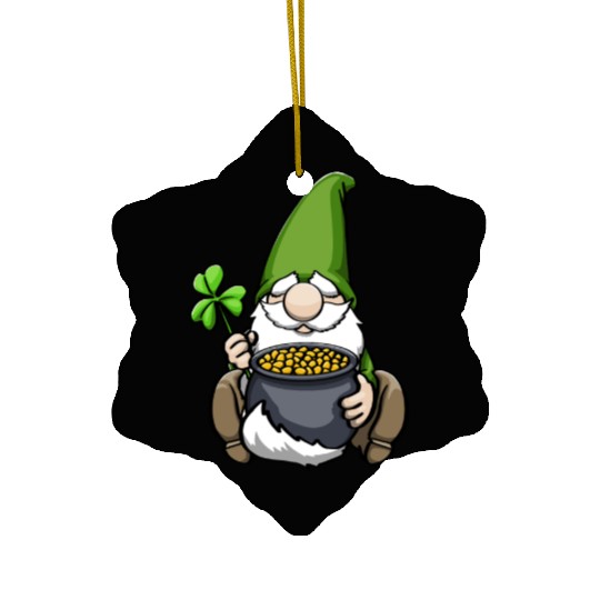Pot of Gold Gnome Ceramic Ornaments