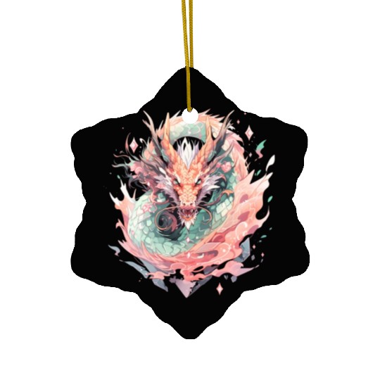 Adorable Crystal Chinese Dragon Ceramic Ornaments