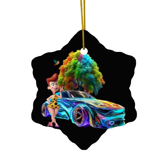 free and peaceful life Ceramic Ornaments