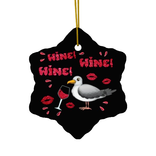 Wine Seagull Bird Lover Shorebird Seagulls Ceramic Ornaments
