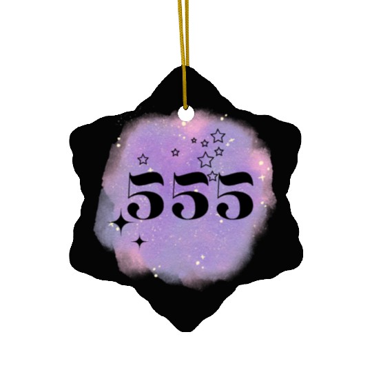 Angel Number 555 Numerology Purple Ceramic Ornaments