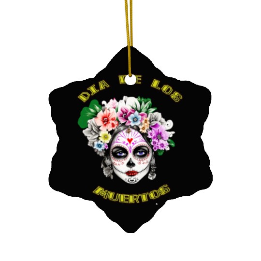 flower girl - day of the dead Ceramic Ornaments