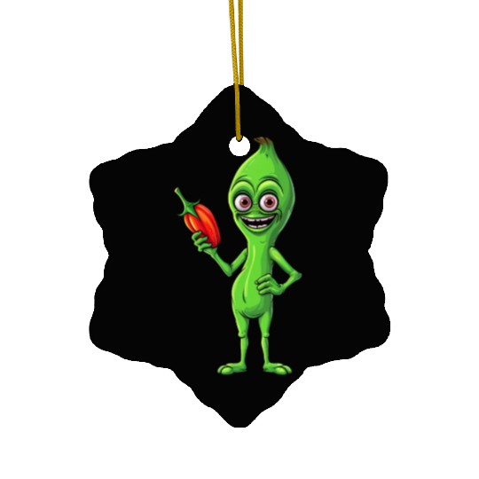 Green Alien Meets Bell Pepper: A Quirky Fusion Ceramic Ornaments