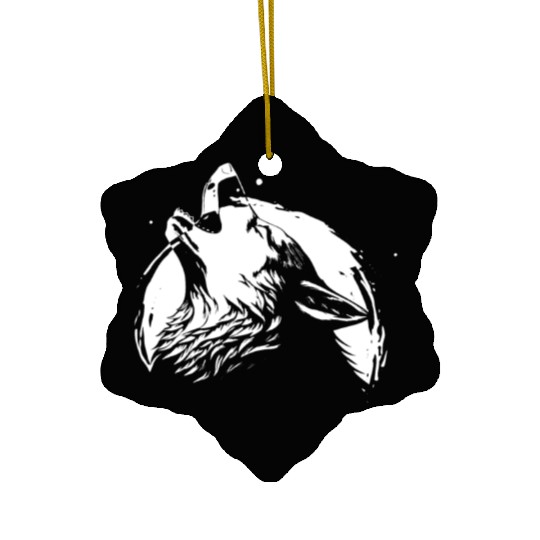 Wolf Howl Wilderness Wildlife Ceramic Ornaments