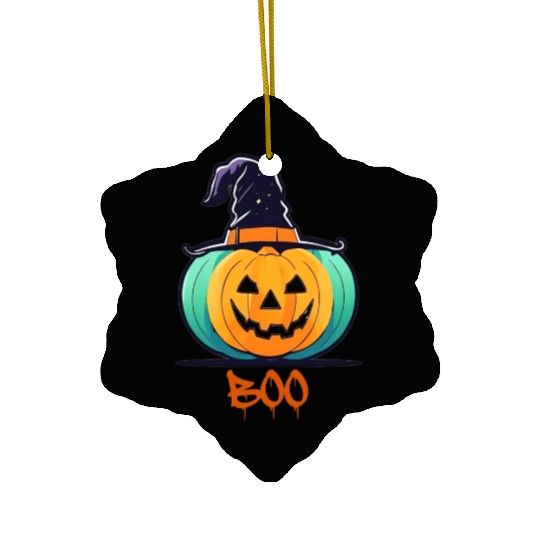 Creepy Halloween Wizard Pumpkin Ceramic Ornaments