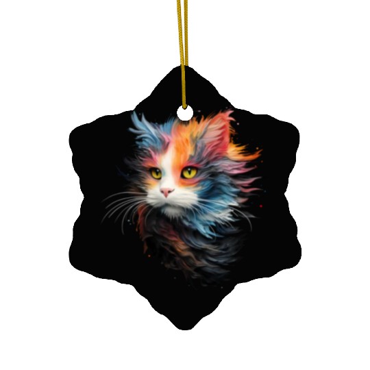 Persian Cat Masterful Animal Painting Ceramic Ornaments