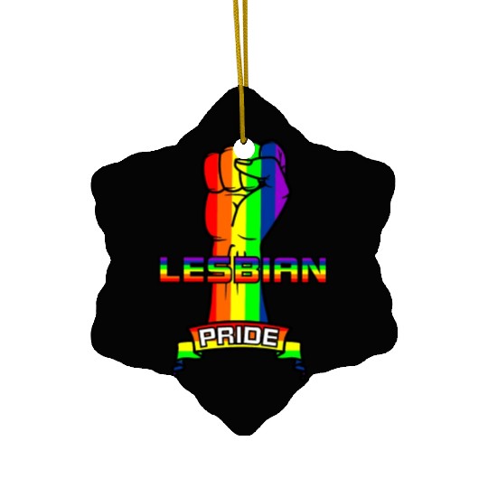 Rainbow lesbian pride Ceramic Ornaments