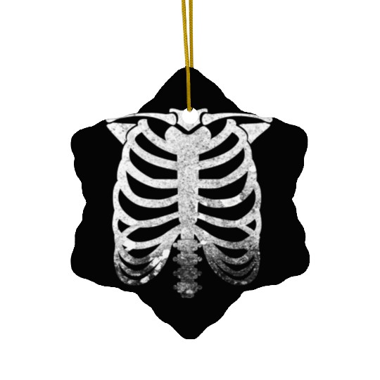 Halloween Skeleton Rib Cage Ceramic Ornaments