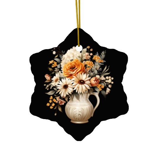 Vintage Wildflower Poster Green Botanical Wall Art Ceramic Ornaments