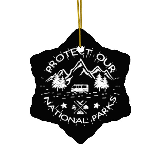 Protect Our US 59 National Parks Preserve Camping Ceramic Ornaments