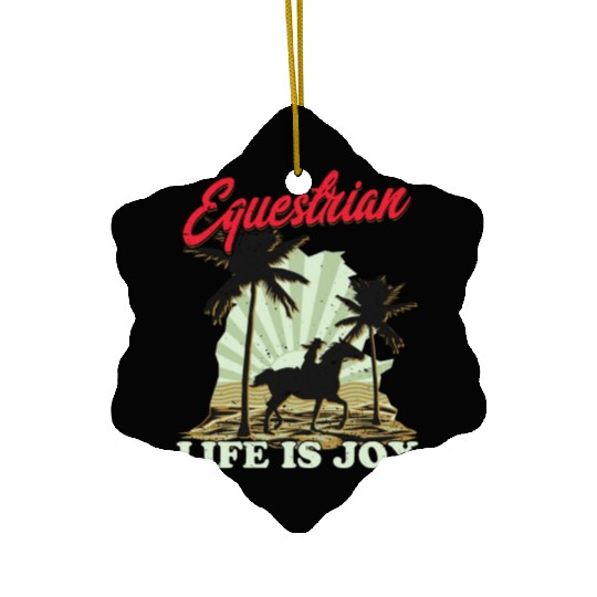 Equestrian Life Riding Girl Horseback Ceramic Ornaments