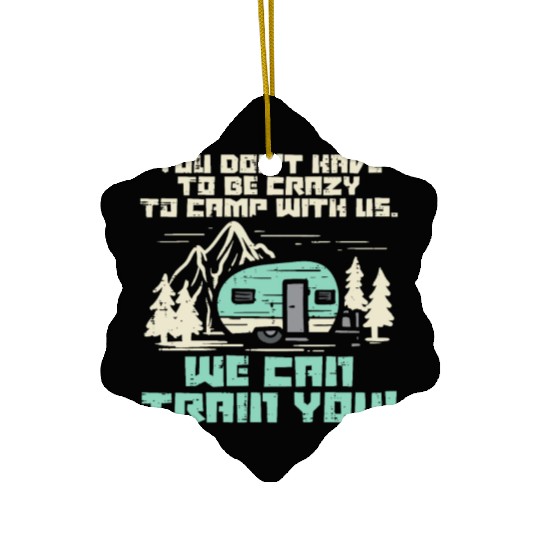 Crazy Camp With Us, Camping Van RV Camper Ceramic Ornaments