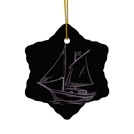 Sailing Adventure in Silhouette: Elegant Sailors' Ceramic Ornaments