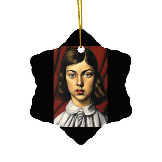 Blue-eyed Woman Painting Ceramic Ornaments