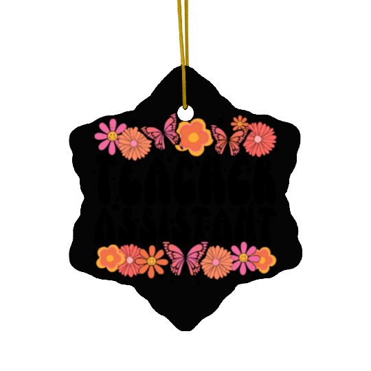 Floral Teacher Assistant Ceramic Ornaments