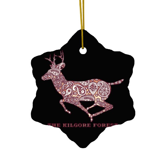 Deer - Maroon Ceramic Ornaments