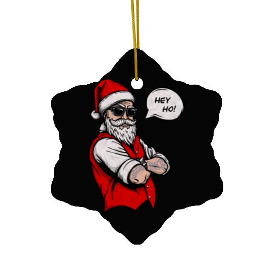 Naughty Santa Hey Ho Christmas Xmas Holiday Ceramic Ornaments