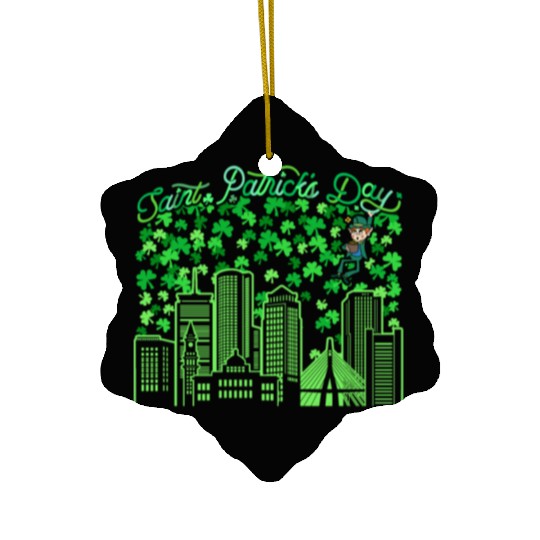 Saint Patrick's Day Boston Massachusetts Ceramic Ornaments