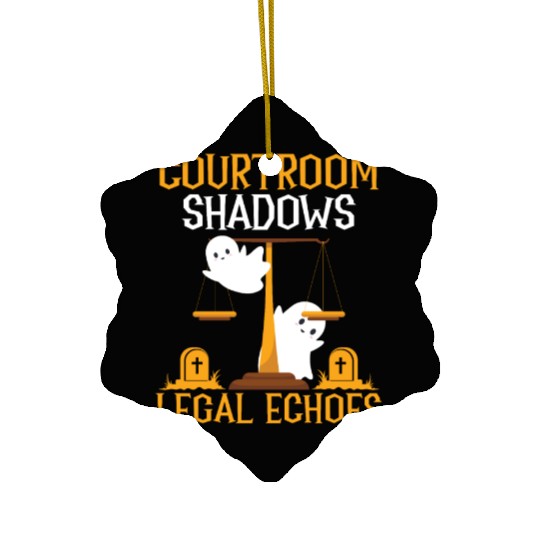 Courtroom Shadows Legal Echoes Lawyer Halloween Ceramic Ornaments