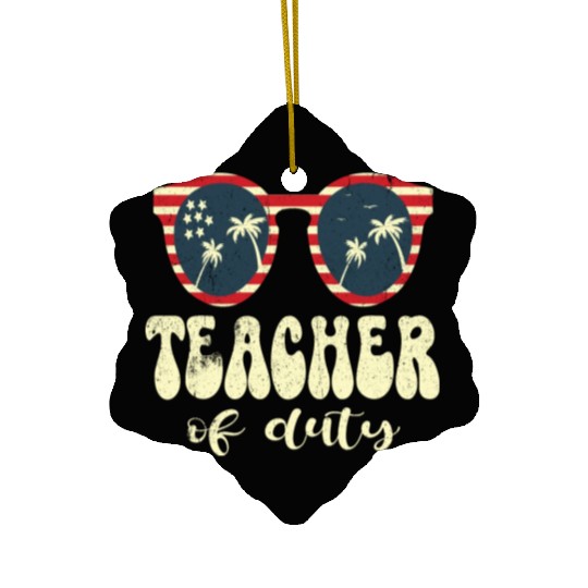 teacher of duty vacation school End of School cool Ceramic Ornaments