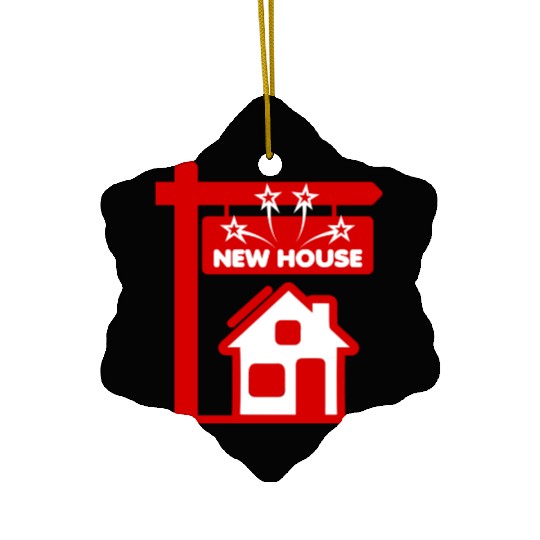 Red logo signboard new house " Ceramic Ornaments