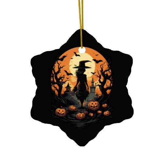 Embrace the Magic Halloween Witch Ceramic Ornaments