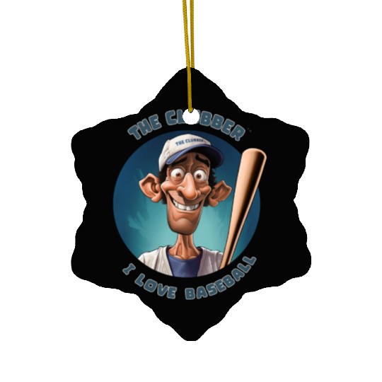 The Clubber, Posing with His Baseball Bat Ceramic Ornaments